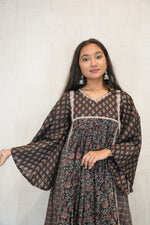 Black Floral Printed Kurta with Pant