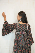 Black Floral Printed Kurta with Pant