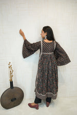 Black Floral Printed Kurta with Pant