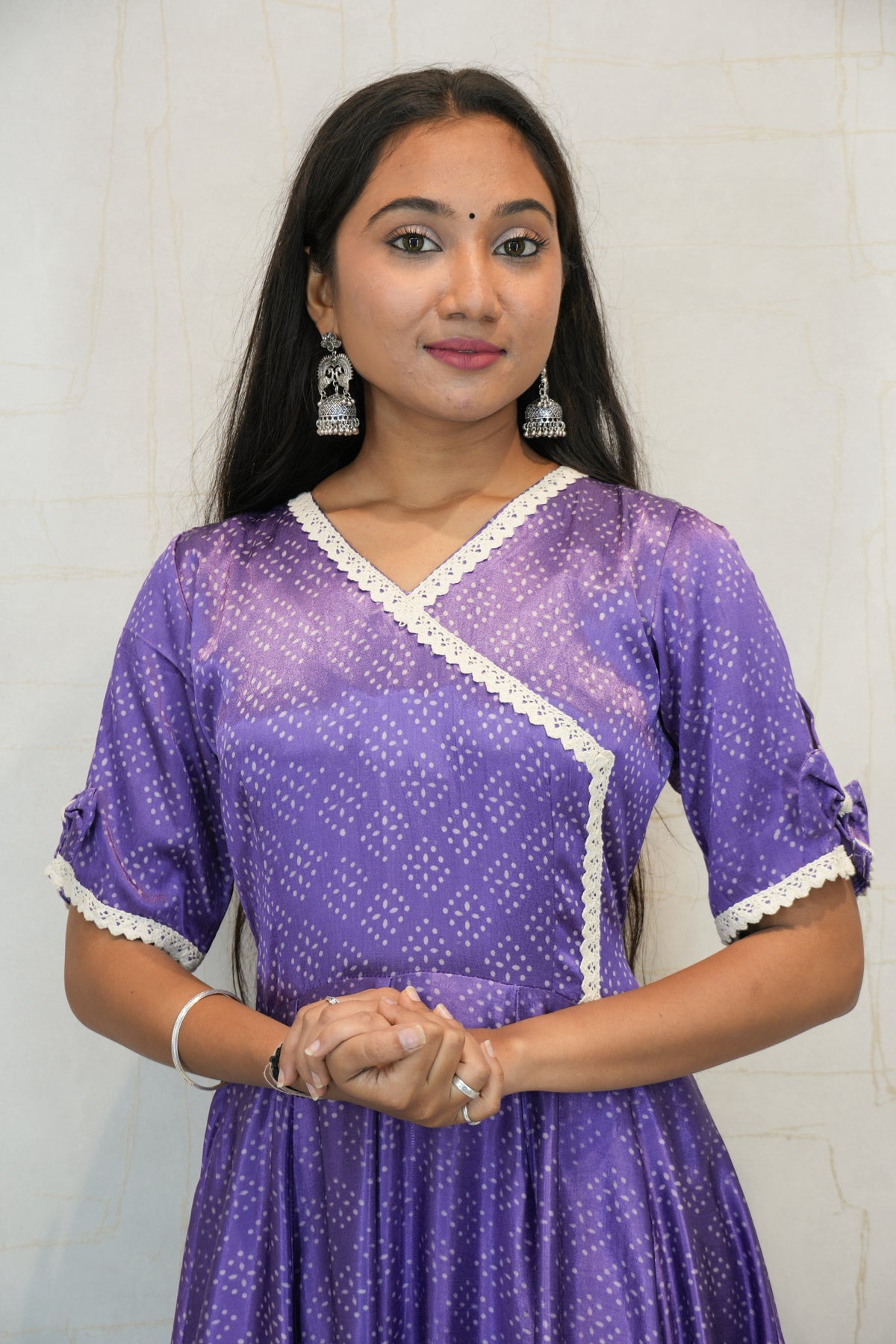 Purple Flared Anarkali Kurta