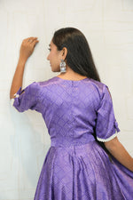 Purple Flared Anarkali Kurta