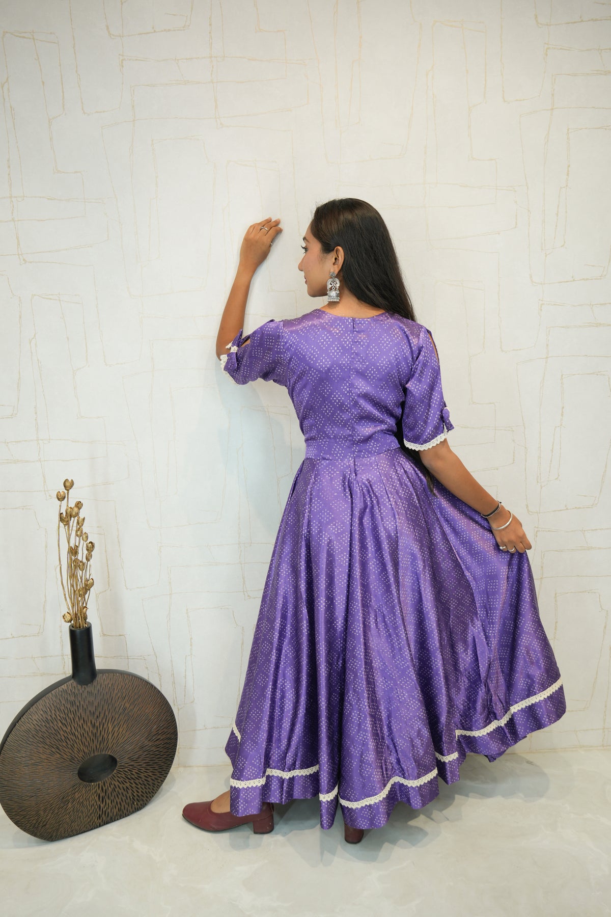 Purple Flared Anarkali Kurta