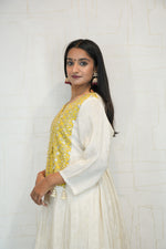 Yellow Mirror Work Kurta Pant Set with Dupatta