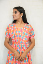 Multicolor Printed Midi Dress