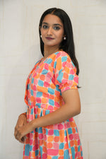 Multicolor Printed Midi Dress