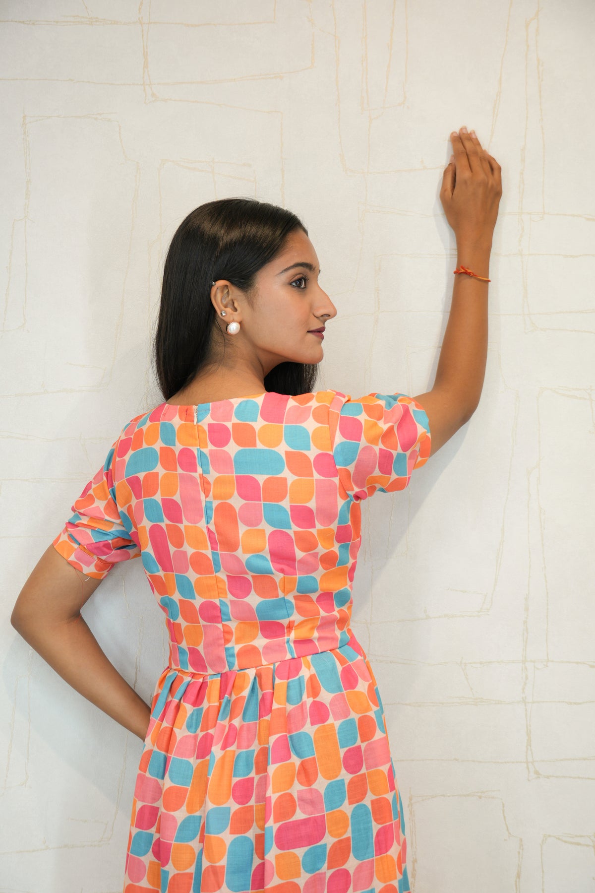 Multicolor Printed Midi Dress