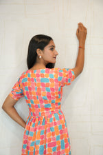 Multicolor Printed Midi Dress