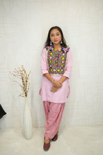 Pink Embroidered Top with Patiala Salwar Set