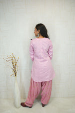 Pink Embroidered Top with Patiala Salwar Set