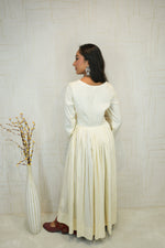 Ivory Anarkali Kurti with Maroon Printed Dupatta & Pant