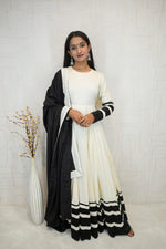 Black & White Anarkali Kurti