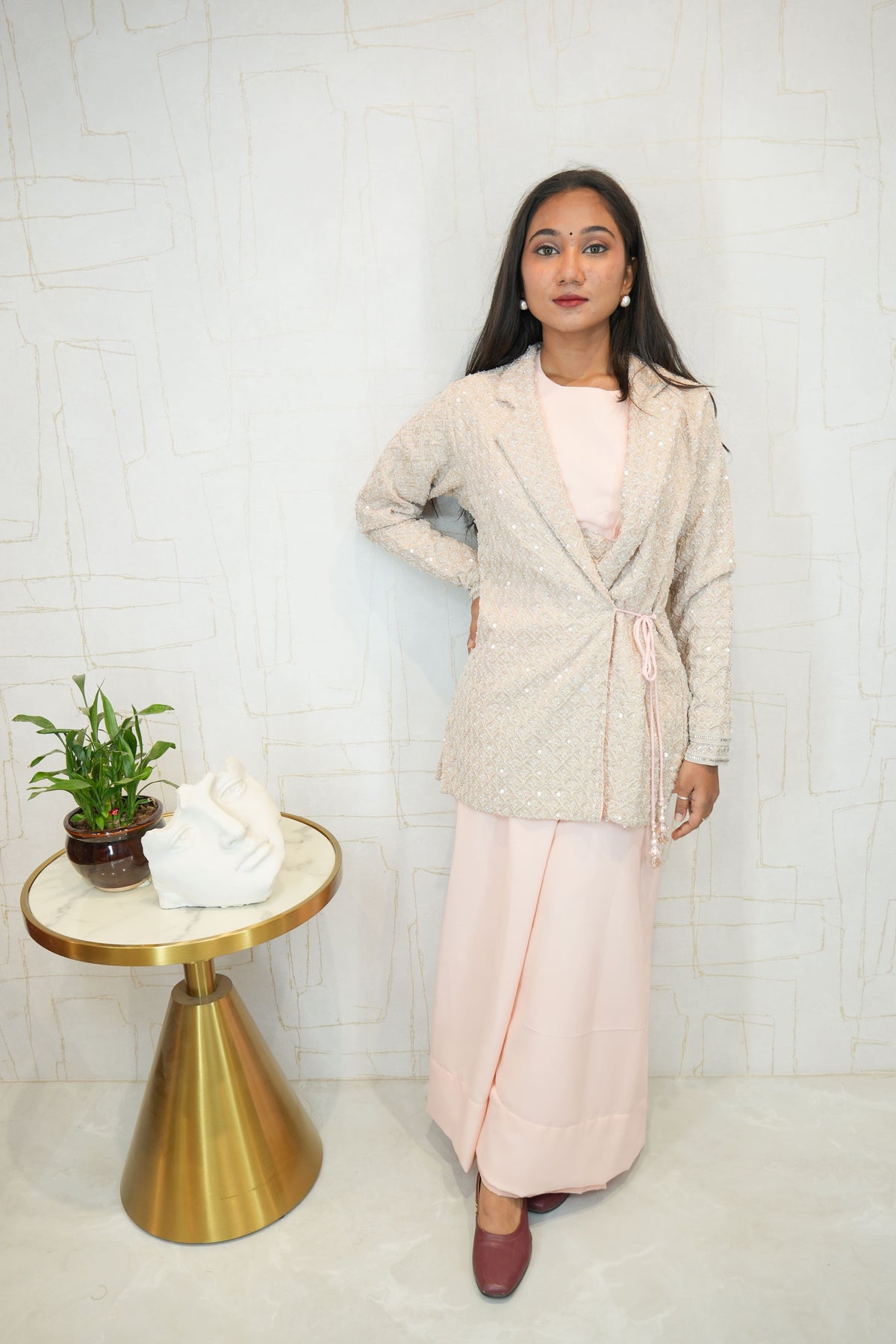 Trendy Indo-Western Palazzo Set with Jacket for Women