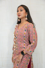 Purple & Pink Ethnic Kurti-Pant Set