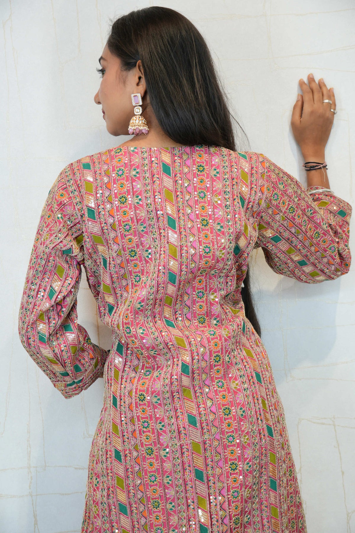 Purple & Pink Ethnic Kurti-Pant Set