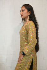 Olive Green Ethnic Kurti-Pant Set