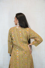 Olive Green Ethnic Kurti-Pant Set