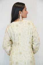 Cream and Gold Embroidered Ethnic Kurti