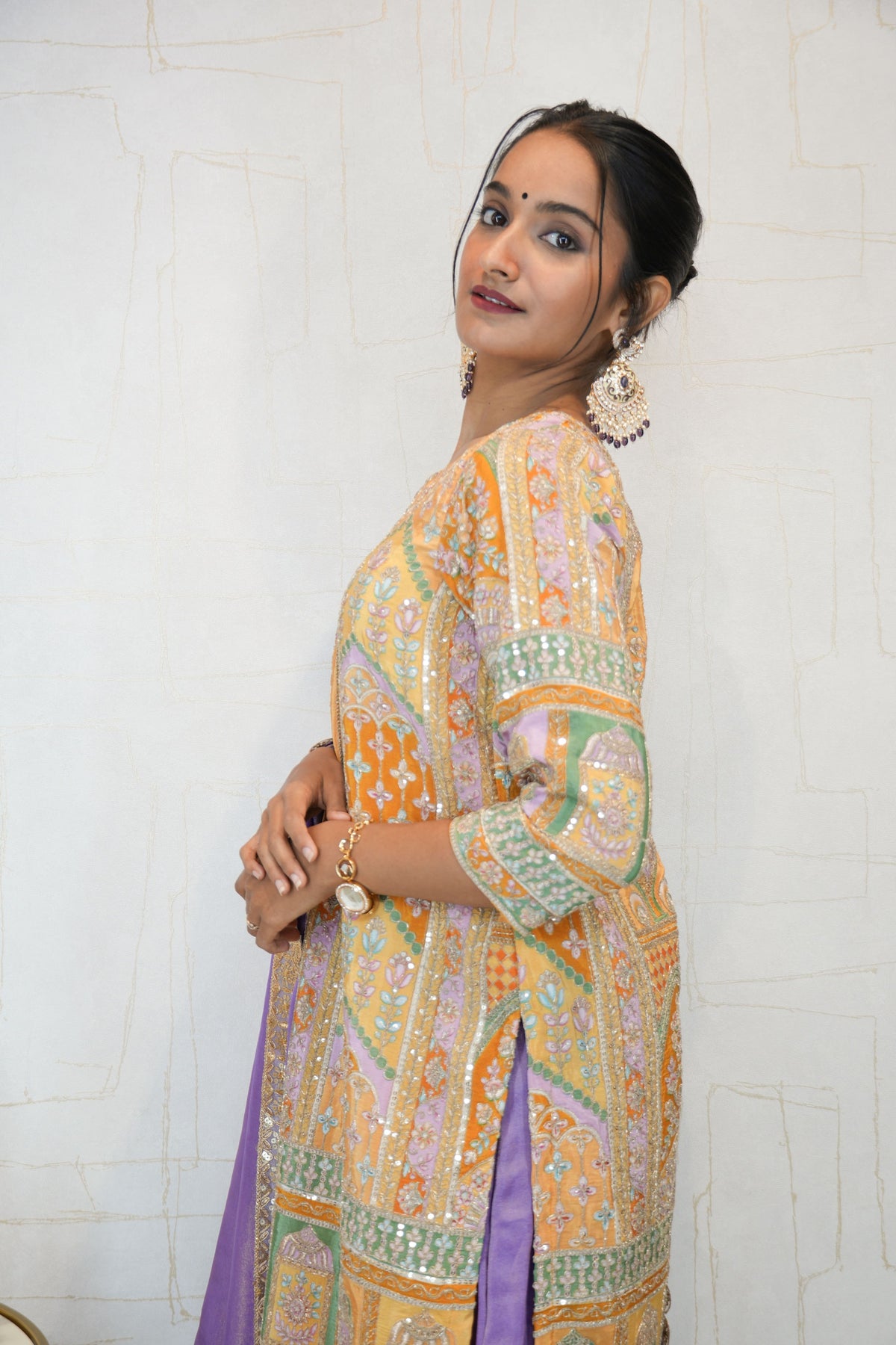 Mustard Yellow Traditional Sharara Set