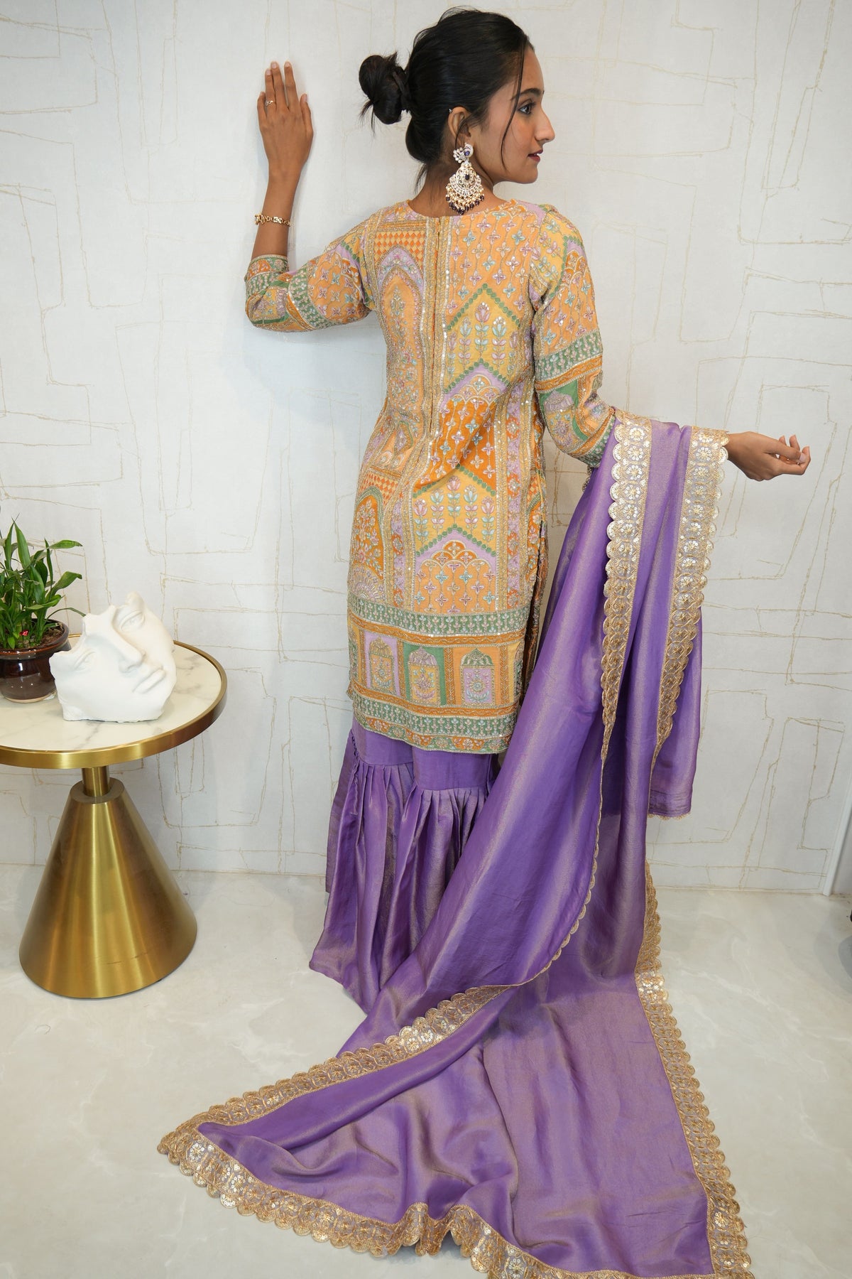 Mustard Yellow Traditional Sharara Set