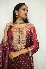 Maroon Handcrafted Luxurious Bandhani Suit Set