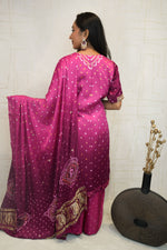Deep Pink Handcrafted Luxurious Bandhani Suit Set