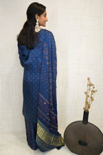 Deep Royal Blue Handcrafted Luxurious Bandhani Suit Set