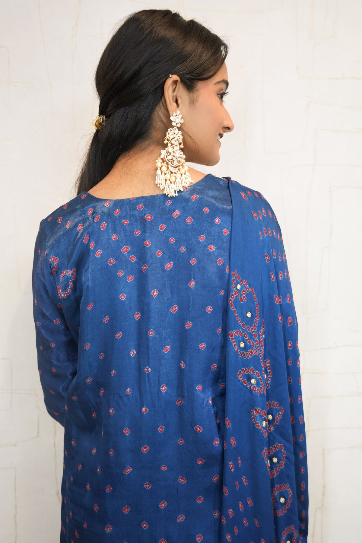 Deep Royal Blue Handcrafted Luxurious Bandhani Suit Set