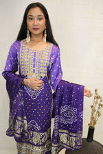 Royal Purple Handcrafted Luxurious Bandhani Suit Set