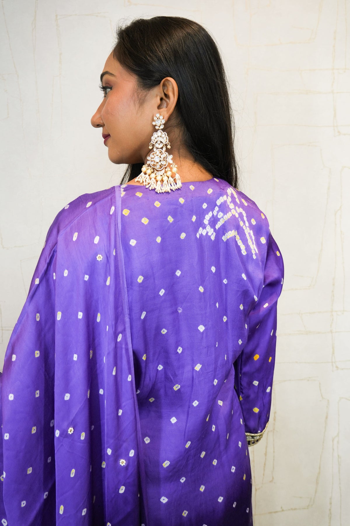 Royal Purple Handcrafted Luxurious Bandhani Suit Set