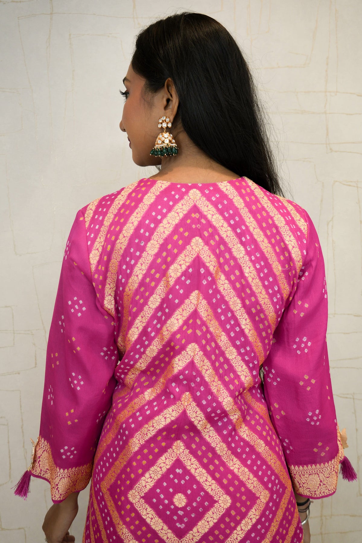 Rich Rani Pink Handcrafted Bandhani Suit Set