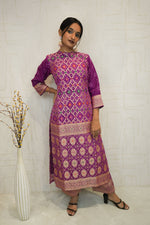 Rich Purple Handcrafted Bandhani Suit Set