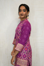 Rich Purple Handcrafted Bandhani Suit Set