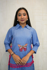 Butterfly Embroidered 3-Piece Co-ord Set