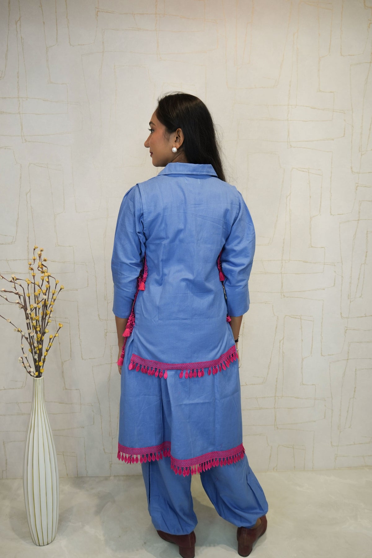 Butterfly Embroidered 3-Piece Co-ord Set