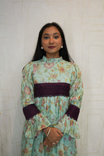 Floral Anarkali Kurta with Lace Detailing