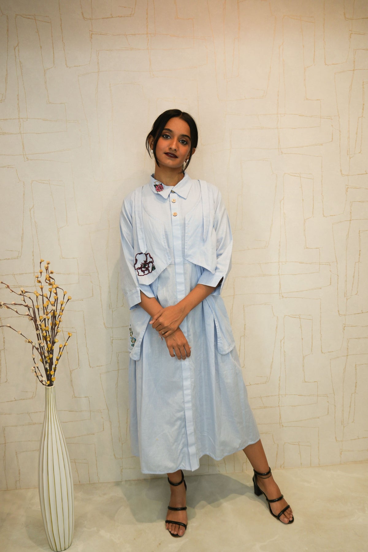 Handcrafted Pastel Bloom Midi Onepiece