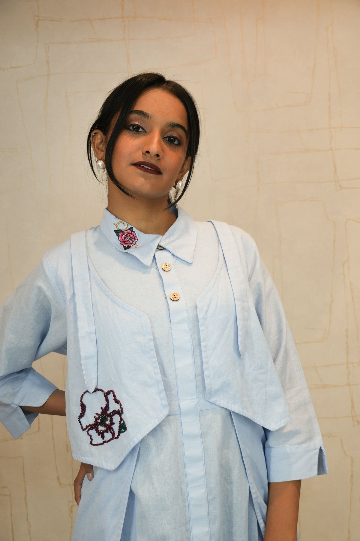 Handcrafted Pastel Bloom Midi Onepiece