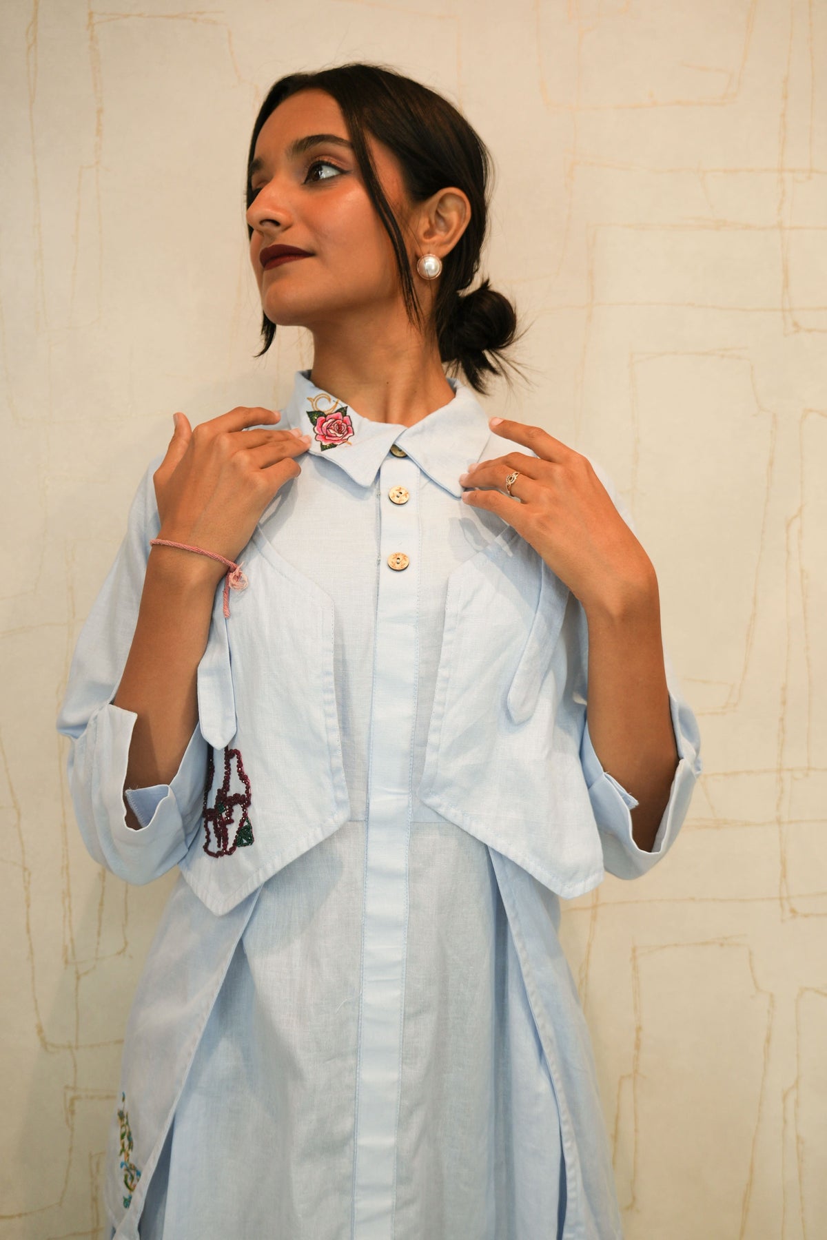 Handcrafted Pastel Bloom Midi Onepiece