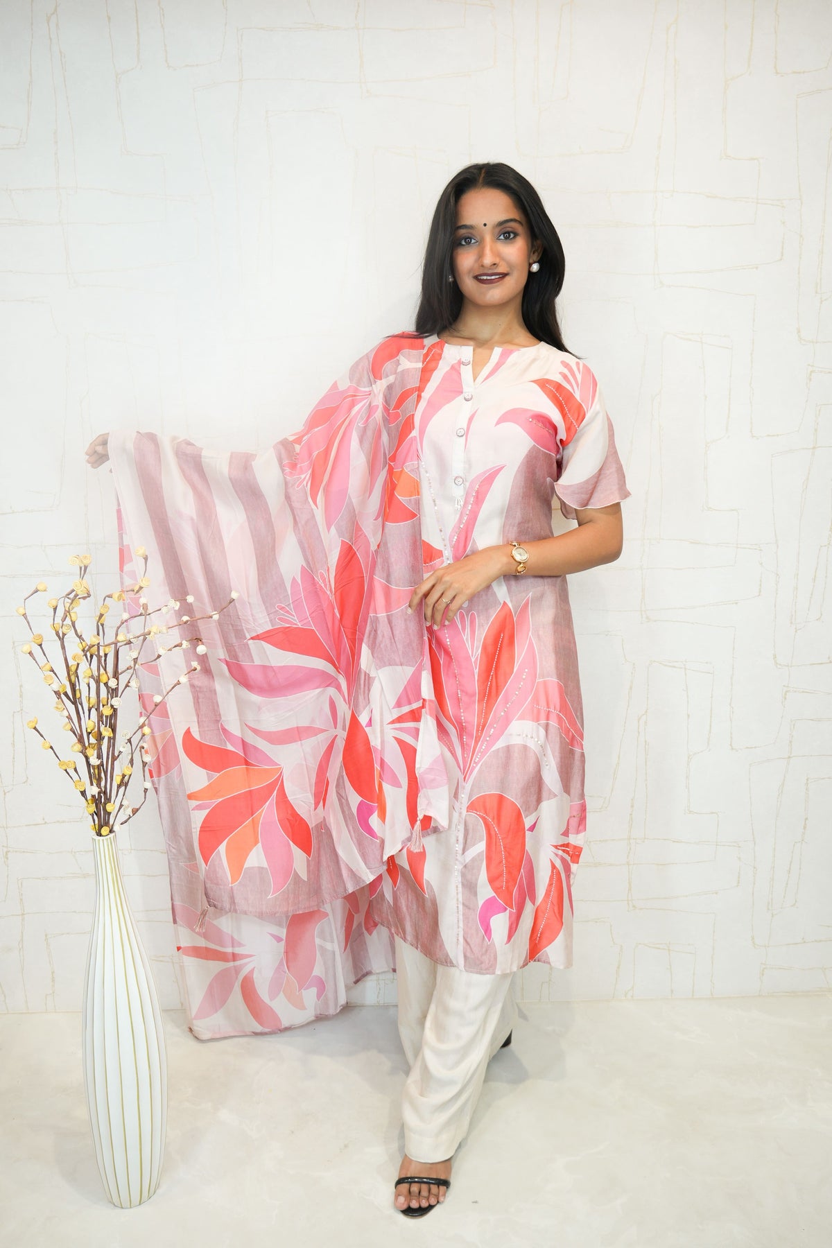 Light Pastel Pink Kurta Set with Dupatta