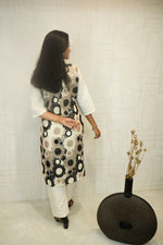 Embroidered Lace Long Shrug with Kurta and Pants (3-Piece)