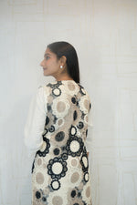 Embroidered Lace Long Shrug with Kurta and Pants (3-Piece)