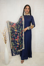 Parrot Embroidered Anarkali Suit with Dupatta