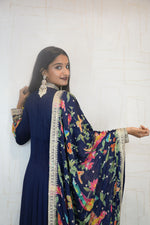 Parrot Embroidered Anarkali Suit with Dupatta