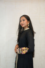 Parrot Embroidered Anarkali Suit with Dupatta