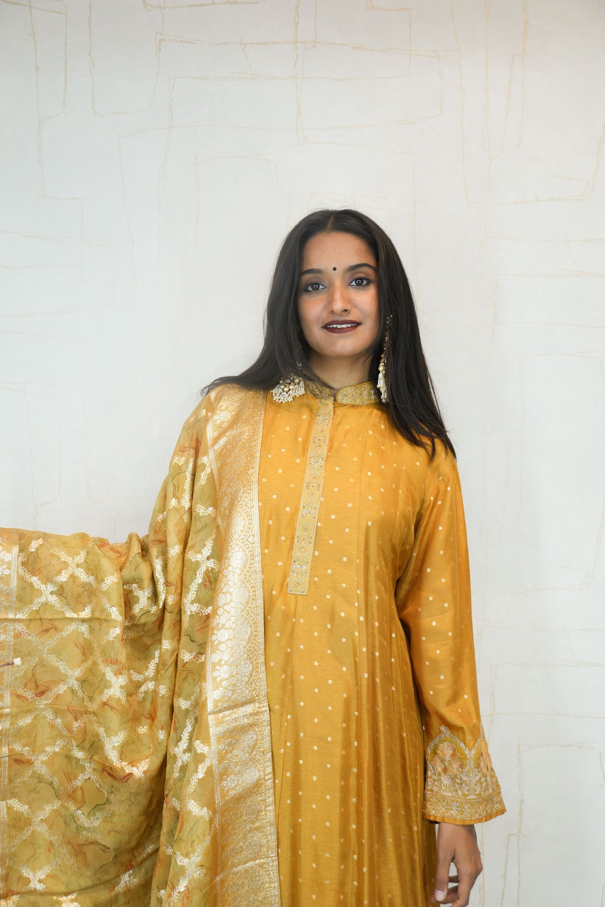 Embroidered Anarkali 3-Piece Set