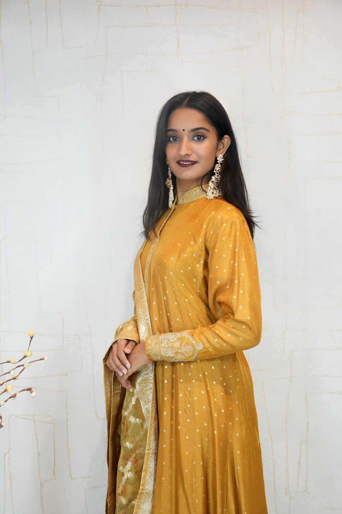 Embroidered Anarkali 3-Piece Set