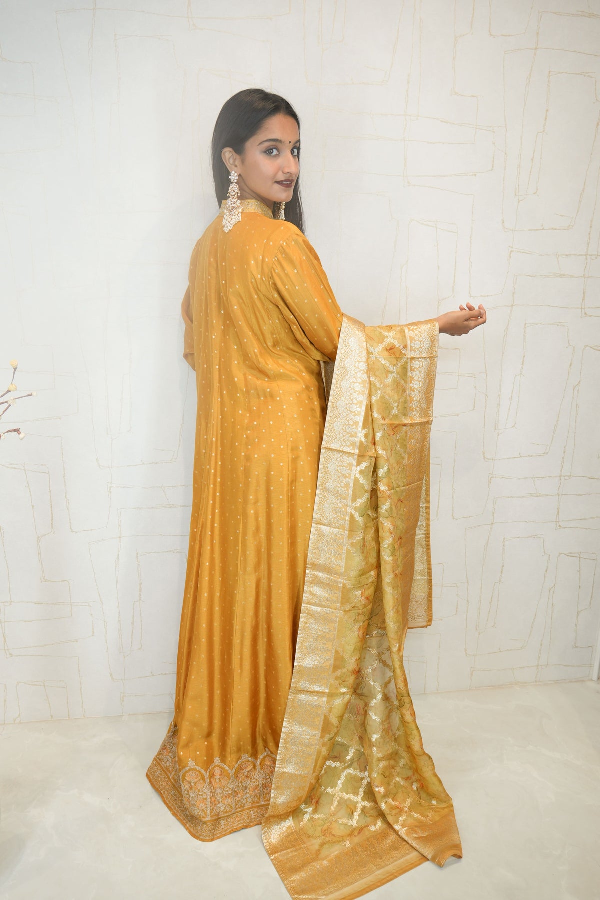 Embroidered Anarkali 3-Piece Set