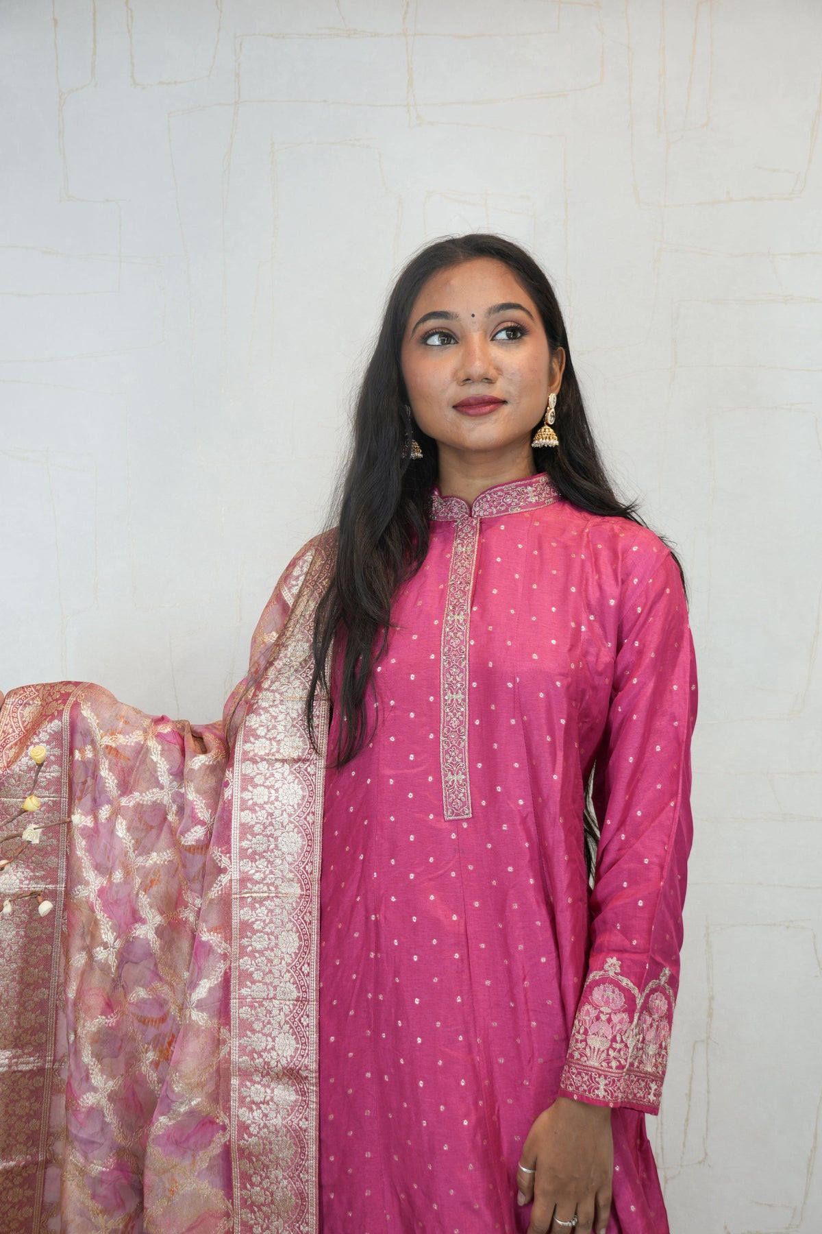 Embroidered Anarkali 3-Piece Set