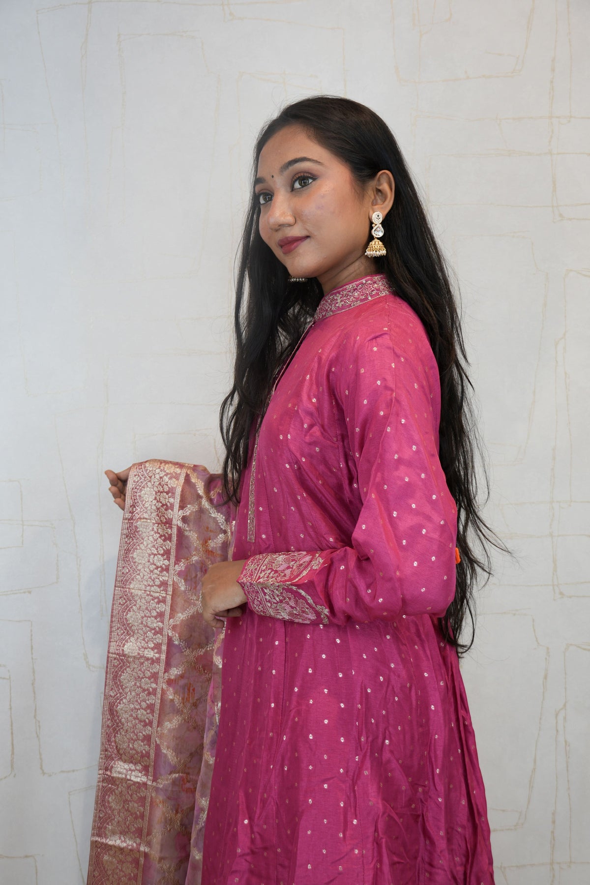 Embroidered Anarkali 3-Piece Set