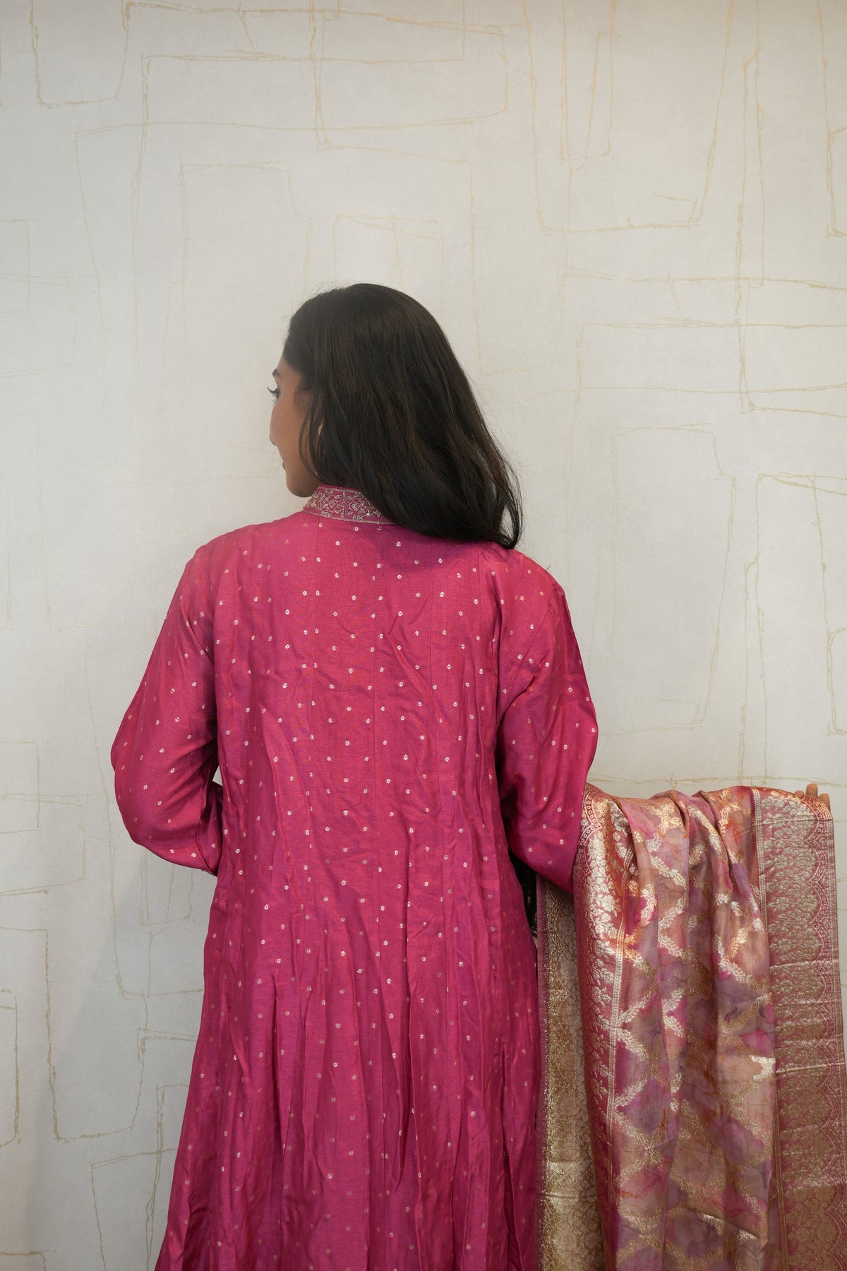 Embroidered Anarkali 3-Piece Set